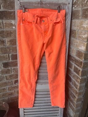Polo Ralph Lauren Tompkins Skinny Crop Corduroy Pants Women's 28 Beach Melon